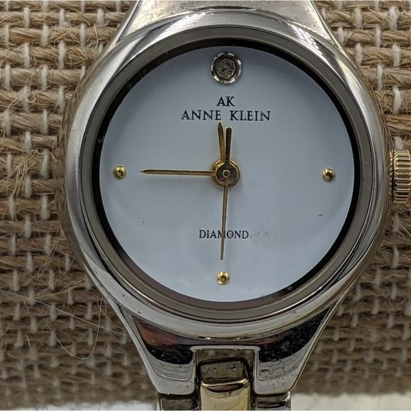 Anne Klein Diamond Gold Silver Tone Watch 6.5\